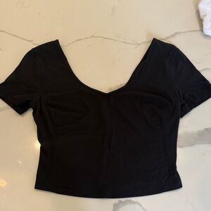 Black Scoop Neck Women’s Top